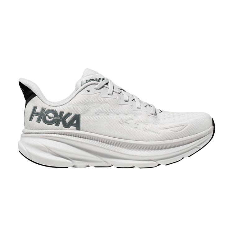 HOKA Clifton 9 'Nimbus Cloud Steel Wool' — White/Black
