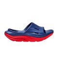 HOKA Ora Recovery Slide 3 'Bellwether Blue Red Alert'