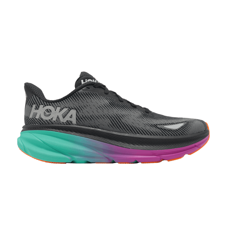HOKA Clifton 9 GORE-TEX 'Black Electric Aqua' — Black/Electric Aqua (1141470 FBCQ)