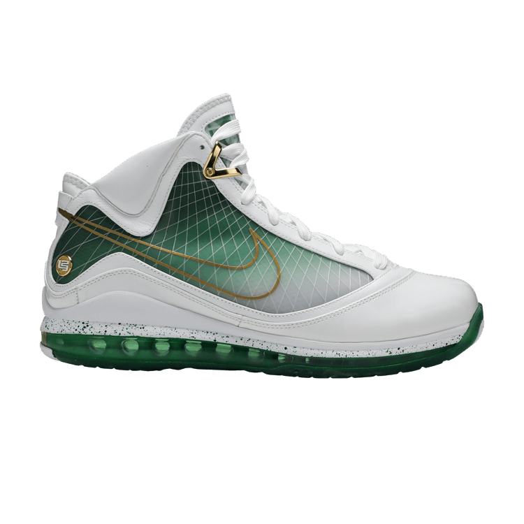 Nike Air Max LeBron 7 'Akron' — Wht/Wht-Mtllc Gld-Grg Grn (Akron)