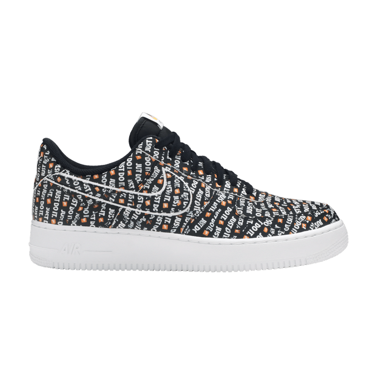 Nike Air Force 1 Low '07 LV8 'Just Do It' — Black/Black-White-Total Orange