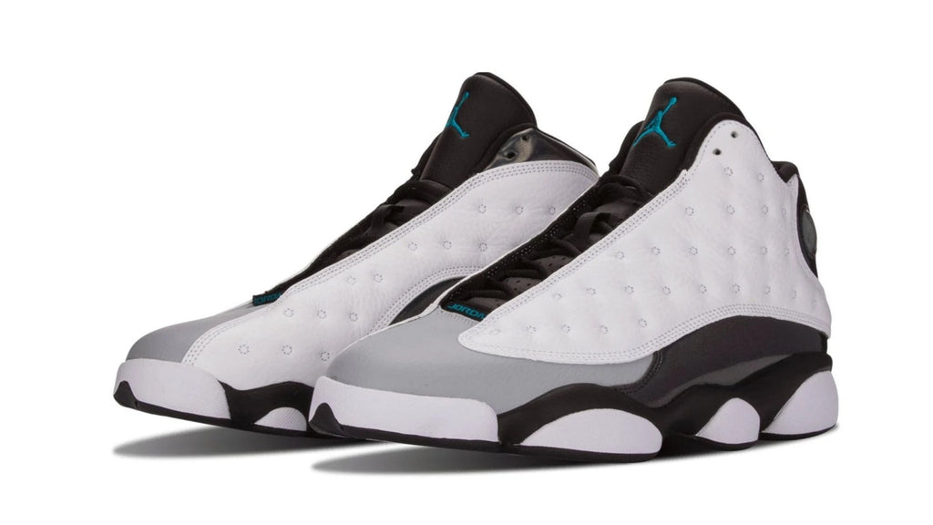 Air Jordan 13 Retro "Barons" - Classic White & Black with Iridescent Heel Paneling