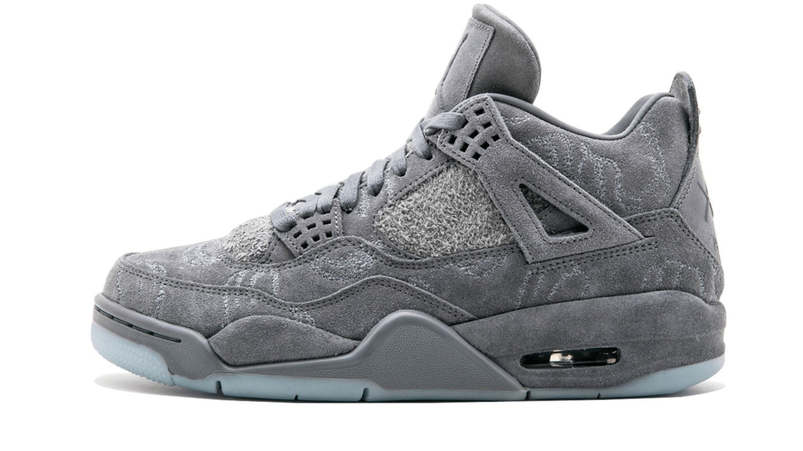 Air Jordan 4 Retro x KAWS - Premium Grey Suede Collaborative Sneaker